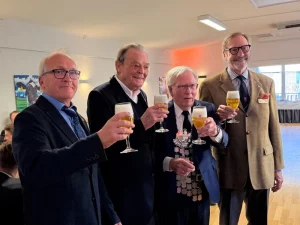 Capitain Heiner Schulz-Hildebrandt, Majestät Manfred Willms, Majestät Horst Saggau, Kapitän Philipp Oldehus (v.l.n.r.)