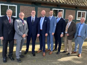 Generalversammlung: Majestät Manfred Willms, Capitain Heiner Schulz-Hildebrandt, Frederik Hornung, Boi Jacobs, Philipp Lorenzen, Malte Röder, Ehrencapitain Dr. Ulf-Christian Mahlo, Gildeschreiber Christian Wigger